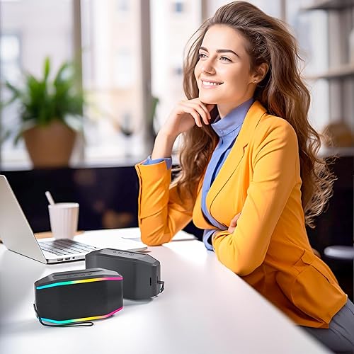 Miniatura 6 de PEICHENG Altavoz Bluetooth, altavoz inalámbrico portátil impermeable IPX7, altavoces Bluetooth con sonido estéreo fuerte con luz LED, altavoces TWS