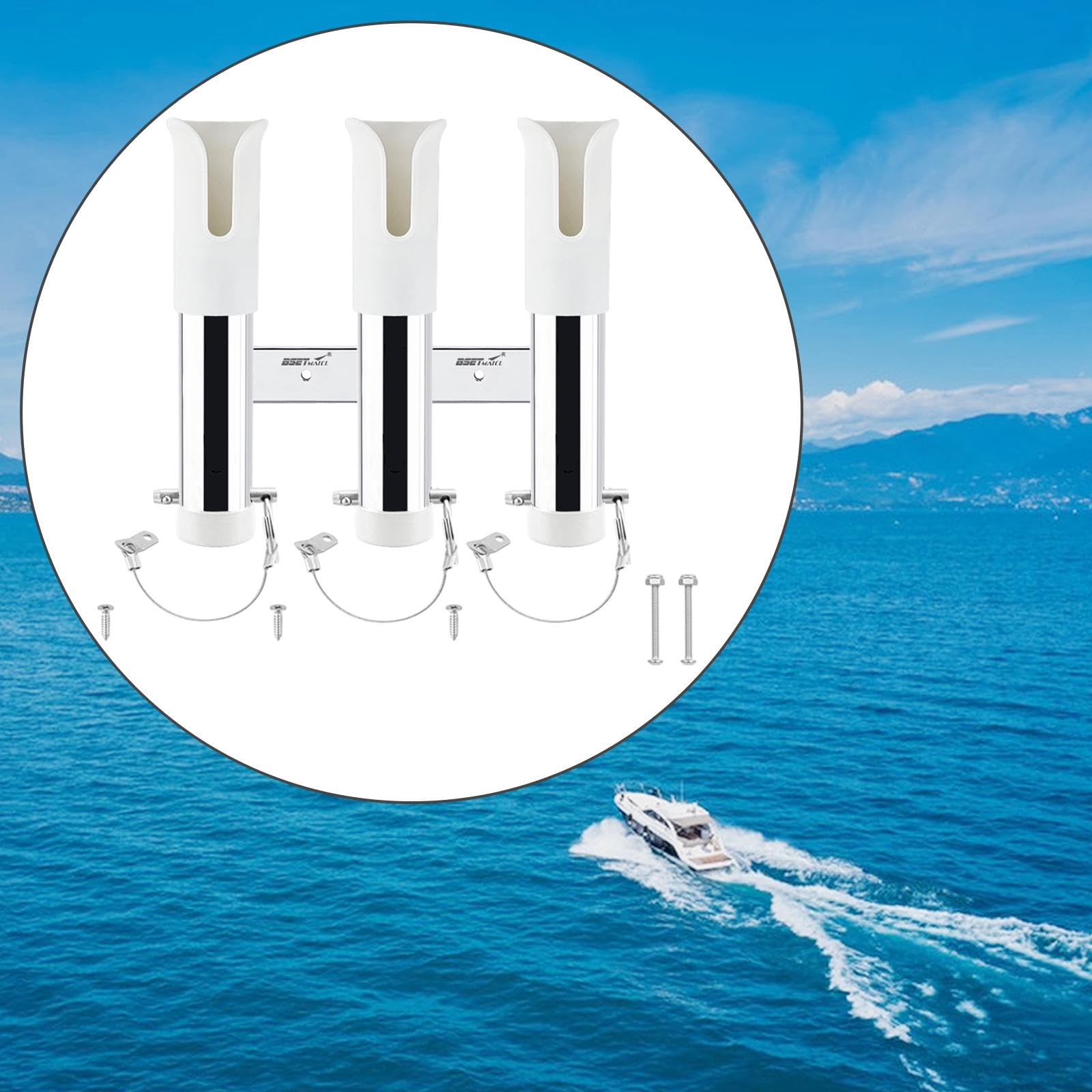 YIJU Marine Fishing Rod Holder Rack for Boat and Trailer , White