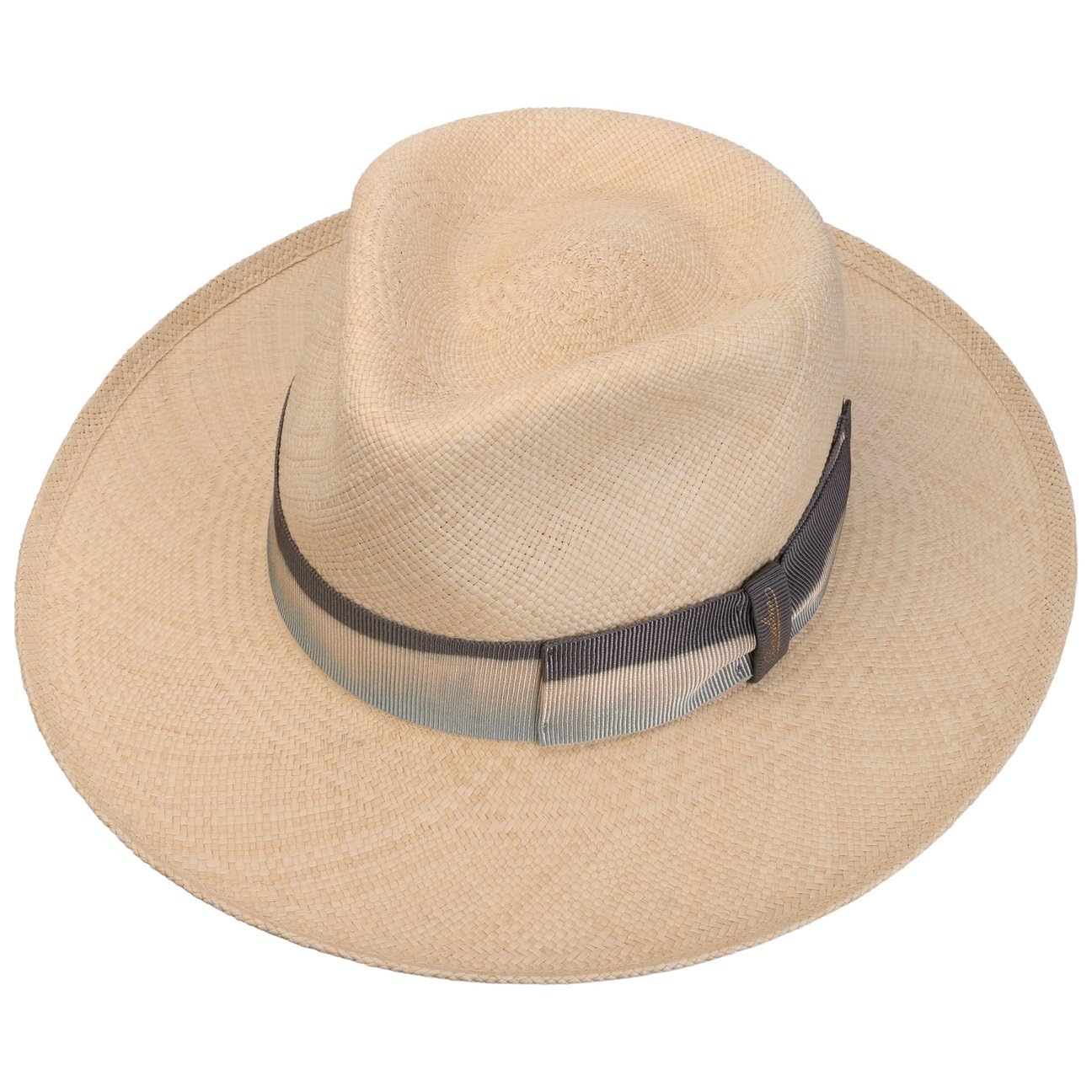 Borsalino Harlem Quito Tesa - Cappello in paglia di panama, cappello di paglia estivo da uomo, made in Italy con nastro in grosgrain grosgrain band primavera-estate primavera estate