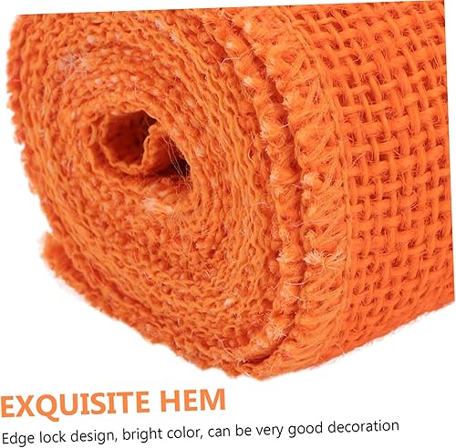 Miniatura 5 de NOLITOY Rollo de arpillera de Navidad con alambre, guirnalda de vegetación, guirnalda de otoño, cintas para manualidades, cinta de rizado naranja,