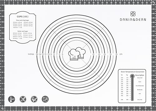 Tapete de silicona, 28 x 20 pulgadas, extra grande, antiadherente, para hornear, con medición, tapete grueso reutilizable para mostrador de hojas de