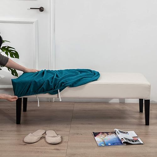Vista 60 de Fundas de banco Fundas de banco lavables rectangulares para comedor con elástico inferior Funda protectora elástica de muebles para sala
