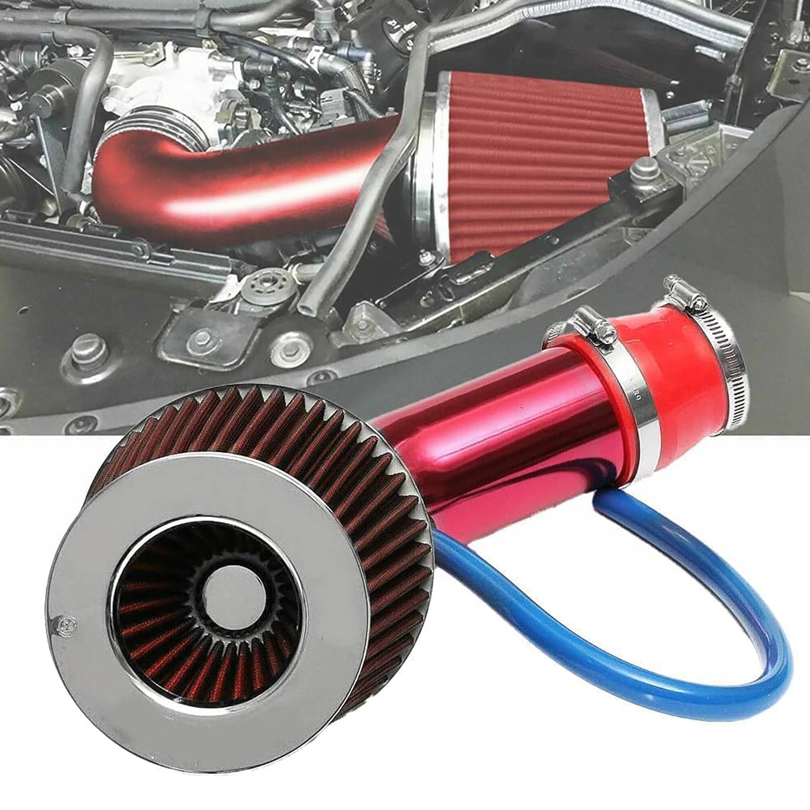 Kit Admission Directe pour Opel Astra H/G/J/Insignia/Mokka/Zafira/Corsa/Vectra OPC Filtre à Air Sport Haute Performance 76mm 3" Tube d'Induction Air Froid Puissance Moteur,C