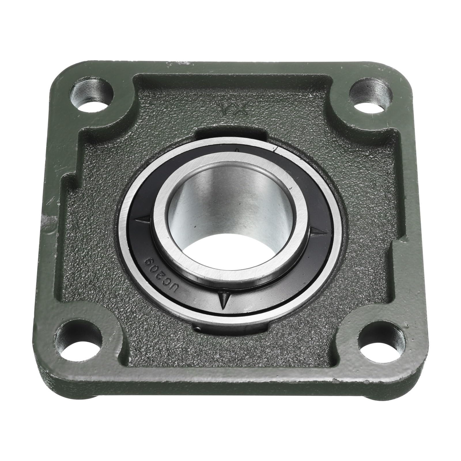 2pz UCF209 Cuscinetti a Blocchetto Cuscino con Foro 45mm Cuscinetti | Acciaio Cromato Montati Flangia Quadrata, Autoallineanti, con Base Ghisa Solida