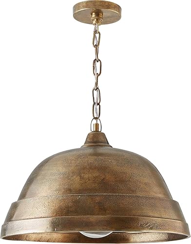 Capital Lighting 330311XB Sedona - Colgante de cúpula de metal industrial de aluminio fundido en arena, 1 luz de 100 vatios, 12 pulgadas de alto x