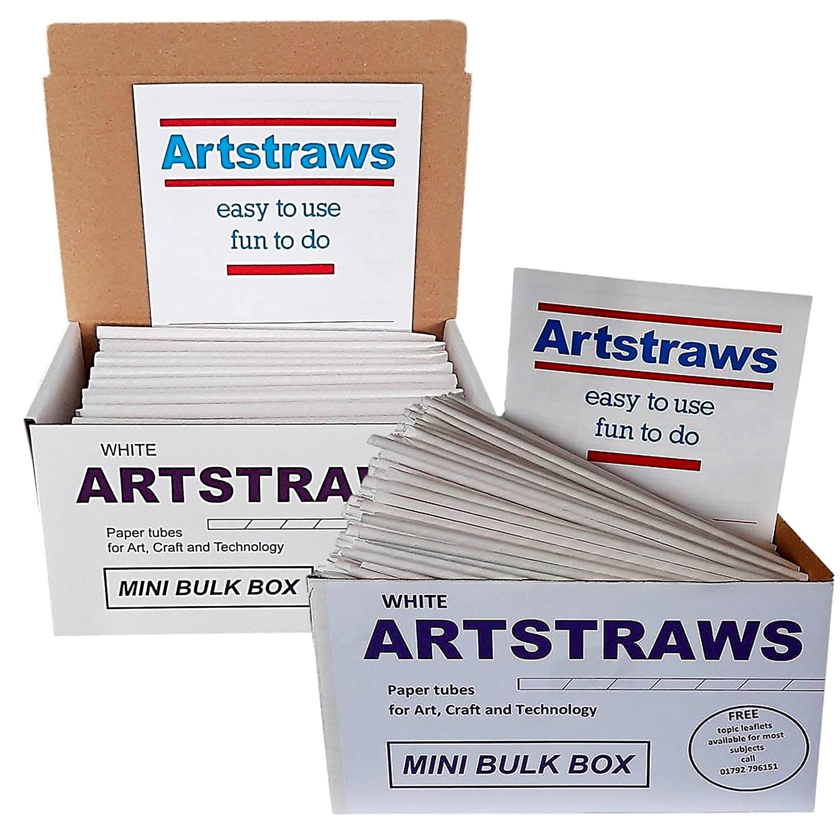 Artstraws White Paper Straws Maxi School Bulk Box Pack for Craft Crafting Modelling Maths Art Straw Packs 4mm and 6mm