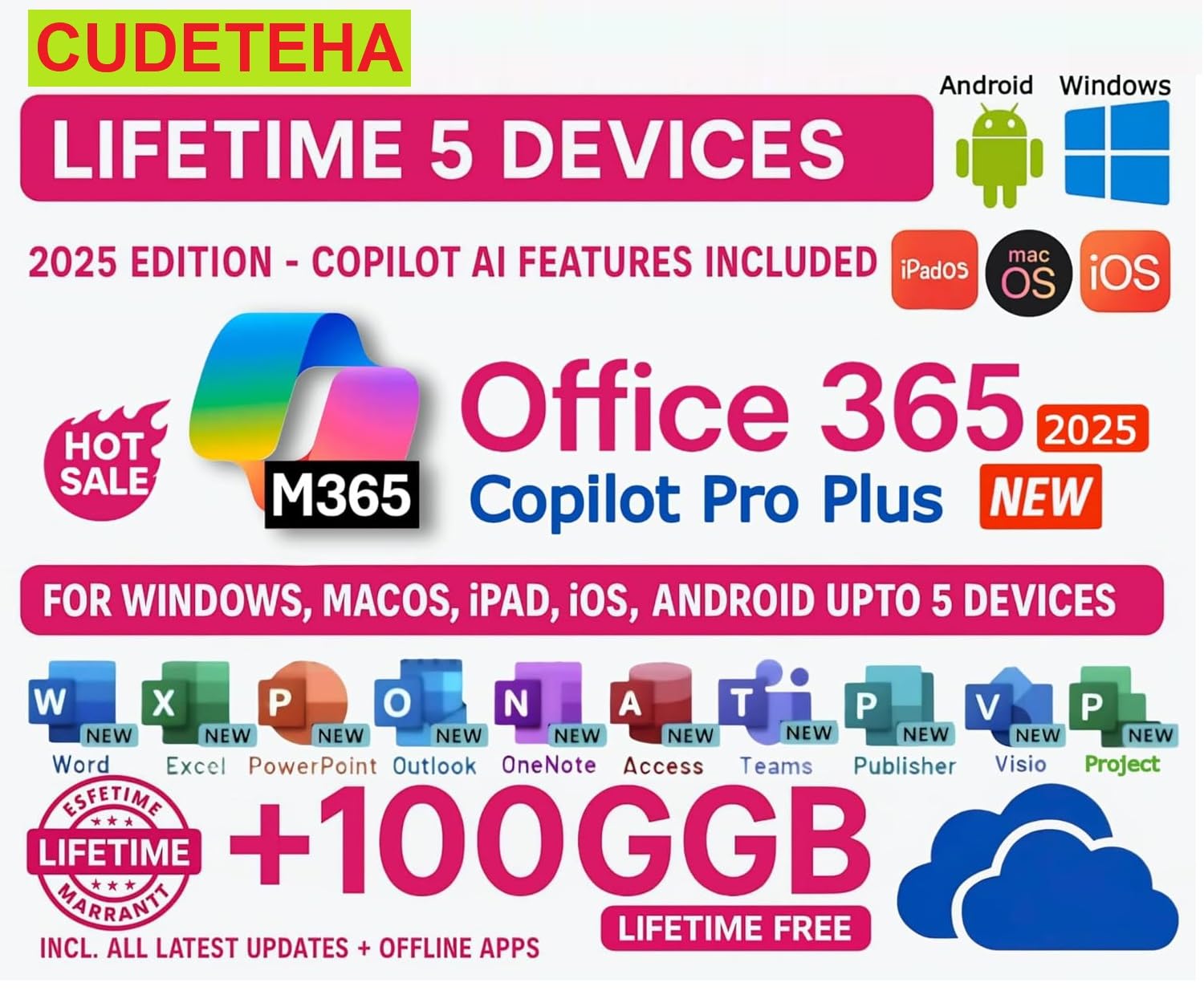 OFFICESUITE 365 Professional Plus ( 5 User) (EMAIL Delivery) (100 GB Cloud) (2026 Version) Copilot Ai Lifetime for Win, macOS, iOS, iPAD, Android with Regular Updates with Unlimited Reinstallations and Lifetime Validity | Office Suite Software, Professional Plus, 2026 Edition Latest-image-1
