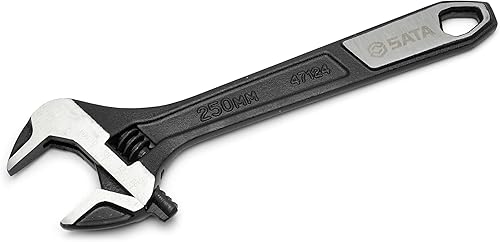 SATA ST47124 - Llave ajustable de mandíbula profesional extra ancha de 10 pulgadas con cuerpo de acero de aleación forjado y acabado cromado