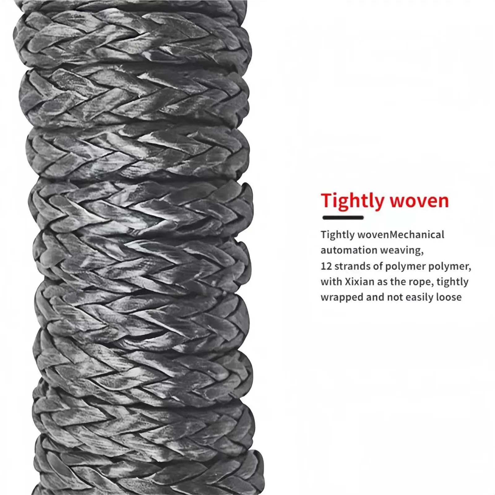 Festmacherleine, 1/4''x50' Lkw Boot Notfall Ersatz Auto Outdoor Zubehör Synthetische Winde Seil Kabel ATV UTV 7700lbs Abschleppseil(Blue)
