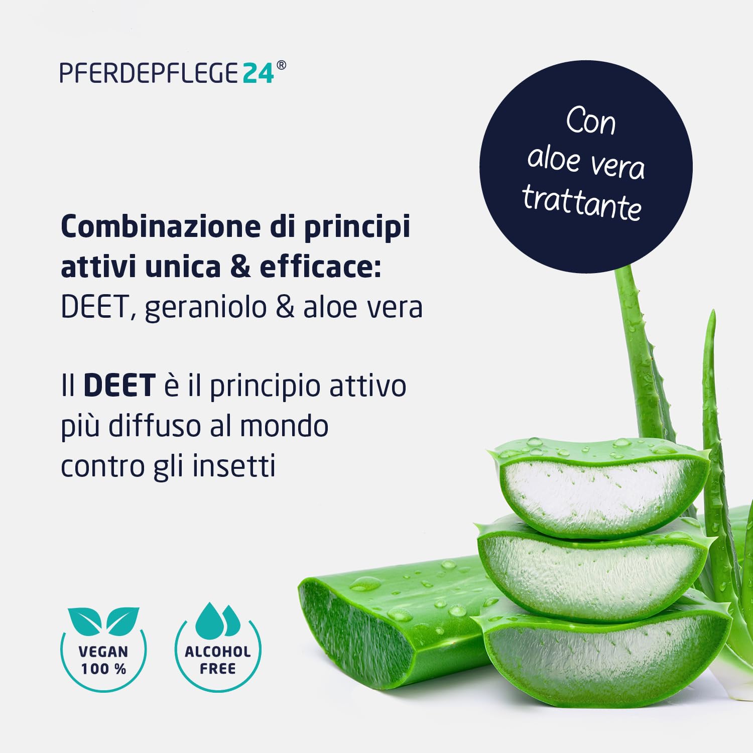 PFERDEPFLEGE24 Repellente Insetti Cavallo Spray 1l - Protezione immediata, con Aloe Vera trattante - Effetto di Lunga Durata Contro tafani, zanzare, Mosche e zecche - antimosche Cavalli