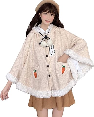 Amazon | [JINPIN] レディース ポンチョコート ボアコート ショール