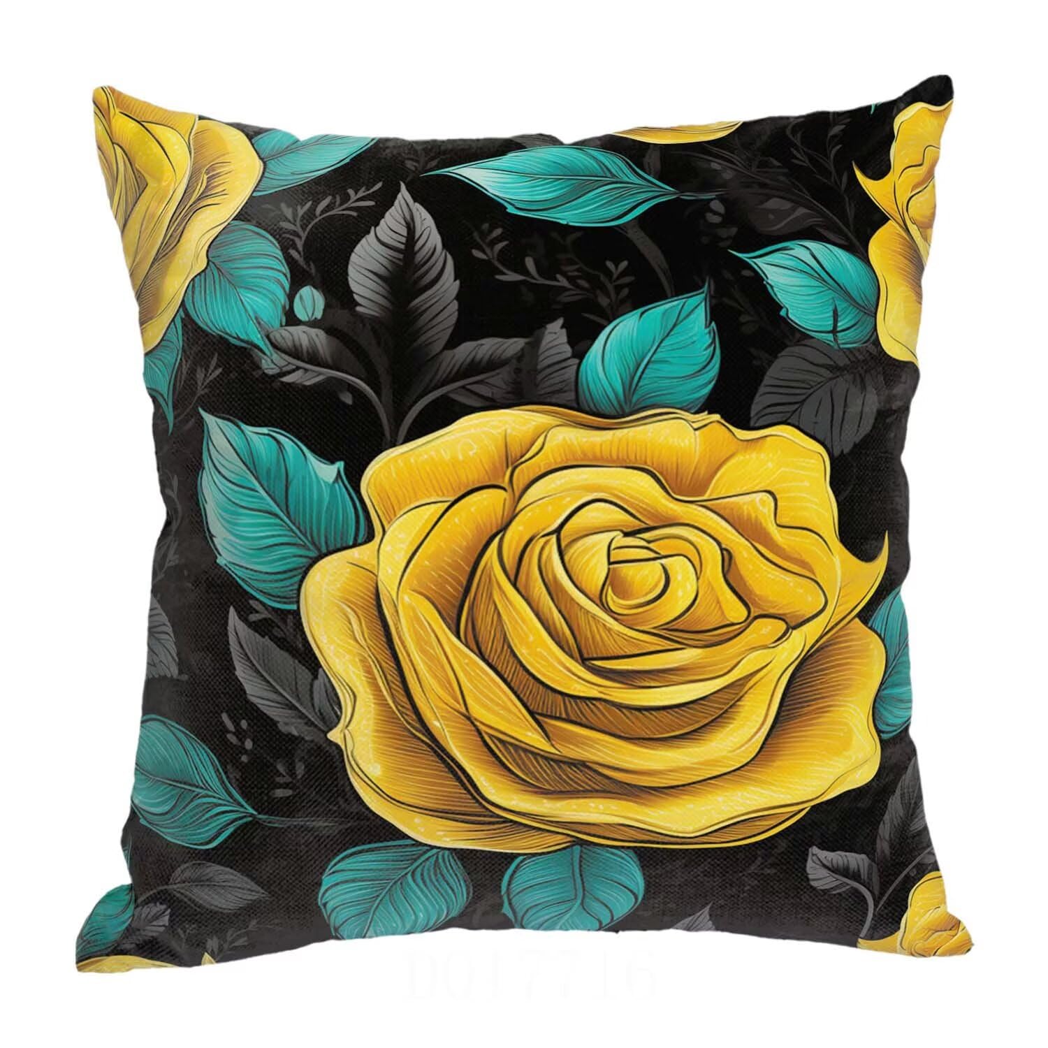 Fundas Cojines SuavesNegro Fundas Cojines Cuadradas Suaves Funda Almohada Cojines Suaves Sillas Jardin para Oficina Jardín Cama Sofá Banco Interior o Exterior Juego de 4 Funda Cojin Flor mu-488