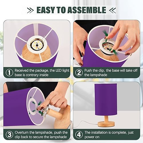 Miniatura 4 de Lámpara de mesita de noche Lámpara de mesa auxiliar Lámpara minimalista índigo para niños Habitación de niños lámparas de mesa y buró