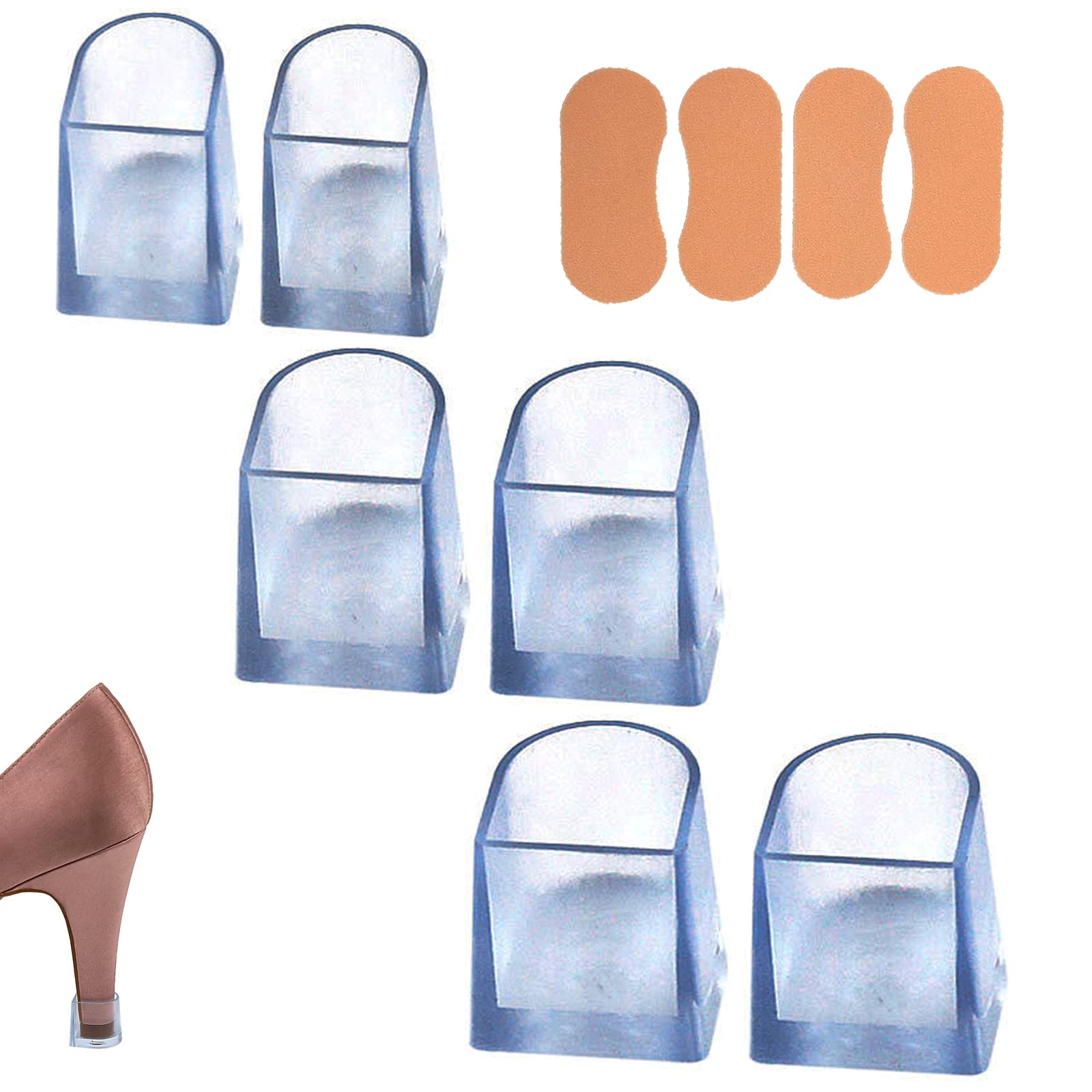 GNAUMORE Protector de Tacón Alto Tapones,Protector De Tacón Alto Punta,Tacón Alto Para Caminar Protectores,Tapone Tacón Zapatos,Tapones Tacón Transparente,Tacón Alto Fundas,Tapones Anti Talón Protector,S,M,L