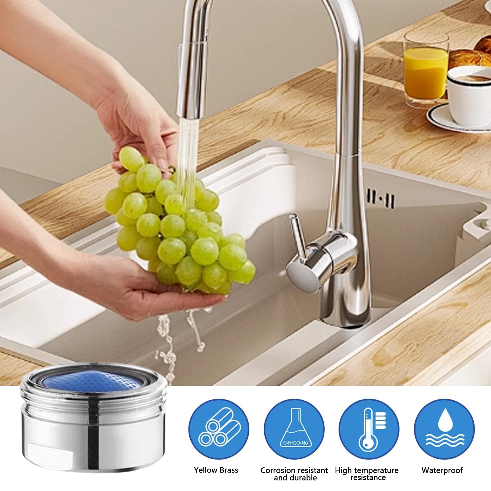 M22, 6 pezzi 22 mm, filettatura maschio aeratore acqua setaccio per rubinetto, filtro per rubinetto, filtro antispruzzi per bagno cucina
