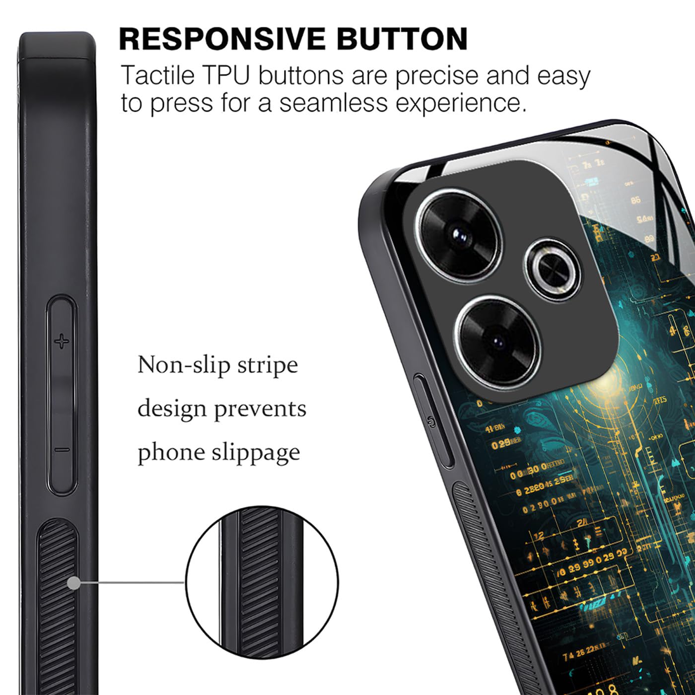 Xiaomi Redmi 13/Poco M6 4G Anti-Slip TPU Case - Black