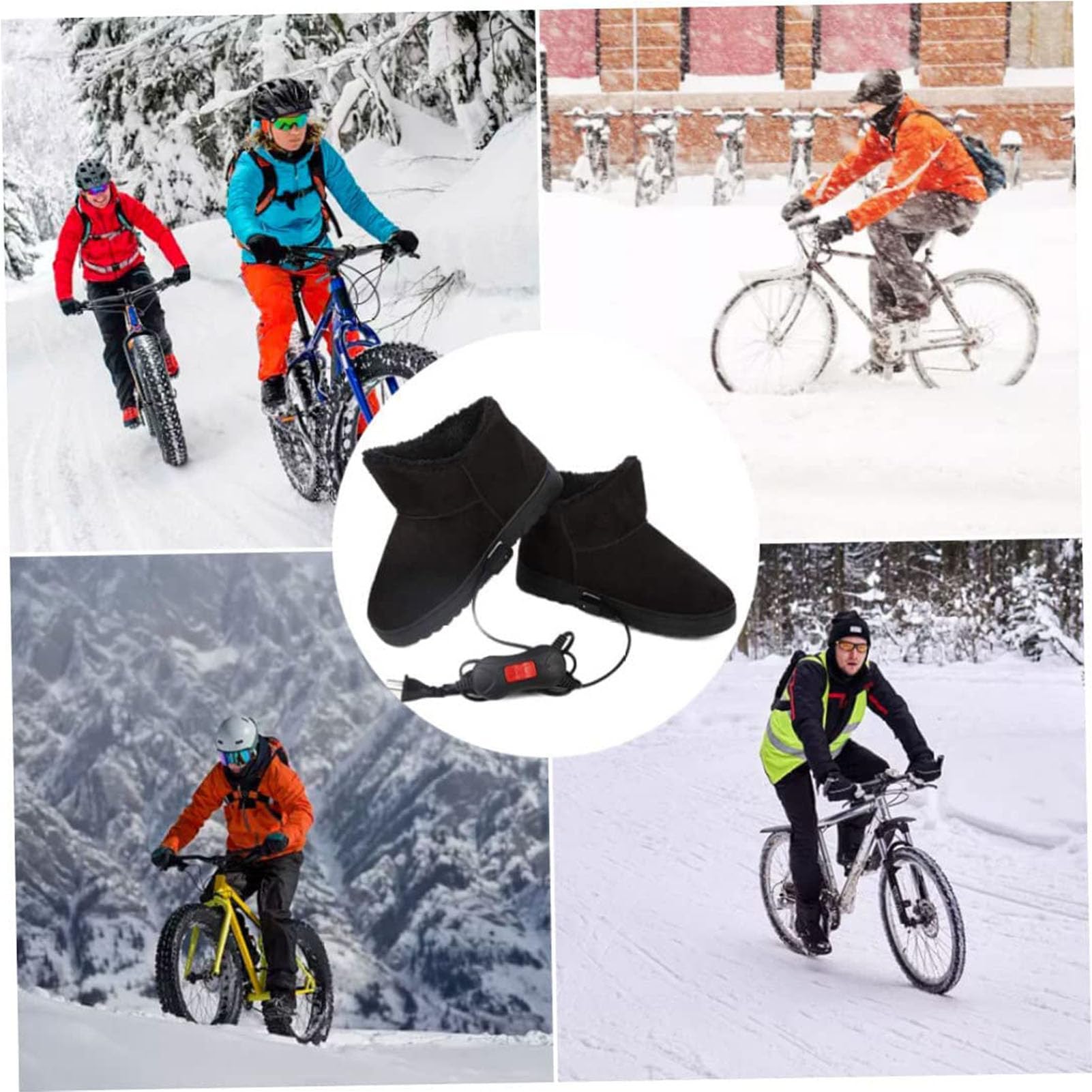 Scaldapiedi Elettrico USB Pantofole Riscaldate Temperatura Regolabile Scarponi Riscaldati Invernali Scarpe per Il Tempo Freddo Scaldapiedi Peluche Donna Uomo Scalda Piedi,A,38/40