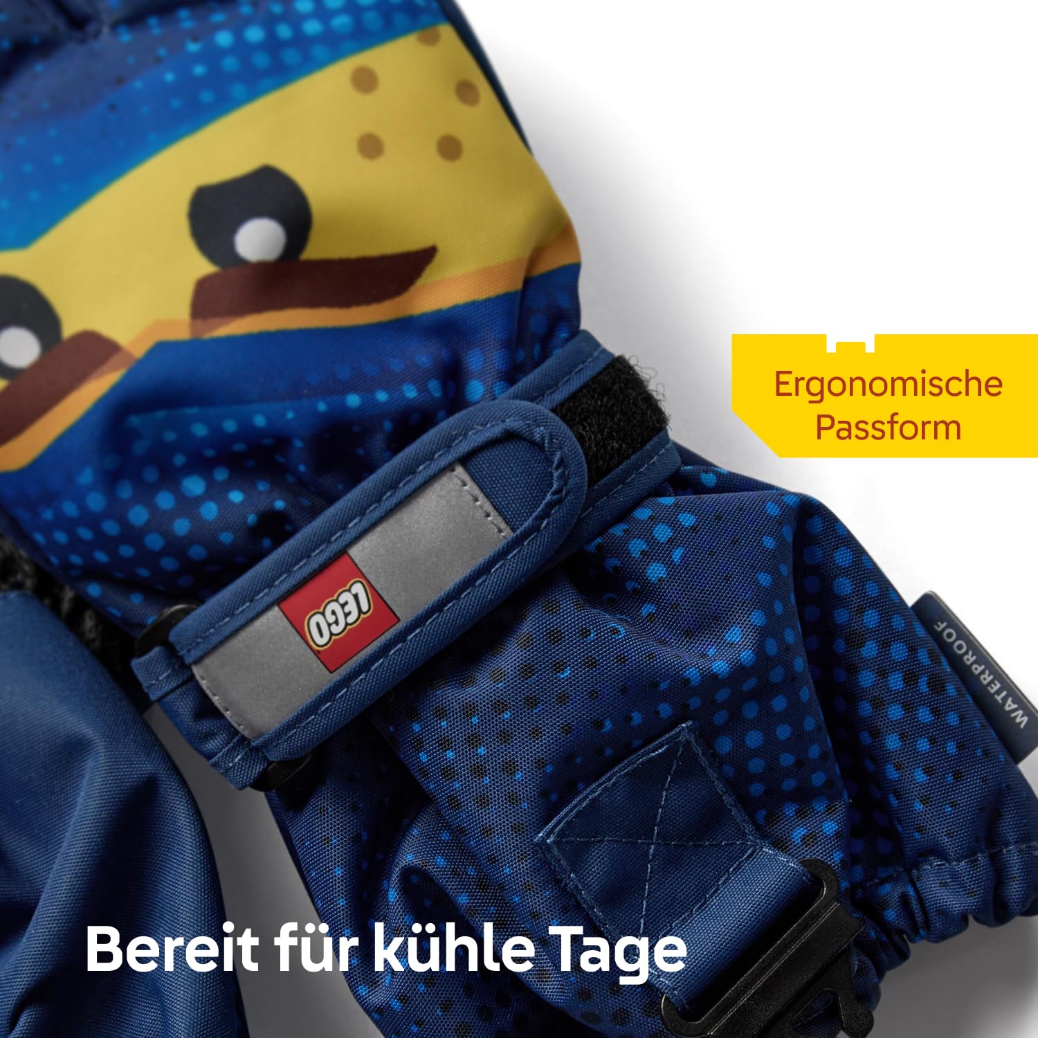 Kabooki LEGO® NINJAGO® Skihandschuhe für Kinder - Wasserdicht & winddicht mit Thinsulate-Isolierung | Anti-Rutsch-Grip, Sicherheitsschnalle & 3M Reflektoren