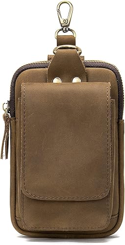 Riñonera de cuero para teléfono celular, funda pequeña con clip para cinturón para teléfono celular, de 6.7 pulgadas, de piel sintética, para