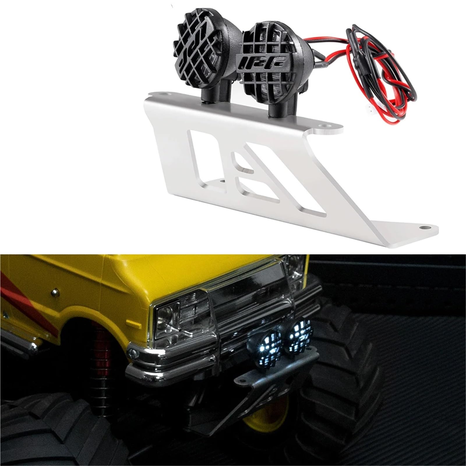 Rc ModèLes DéTachéEs Pour Tamiya Pour Lunch Box 57409 1/12 Métal Pare-chocs Avant Et Phares Voiture Télécommandée Accessoires D'amélioration