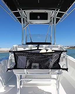 Boat Storage Bag with 3 Divisions, Adjustable Organizer, Mesh Tackle & Life Jacket Holder,