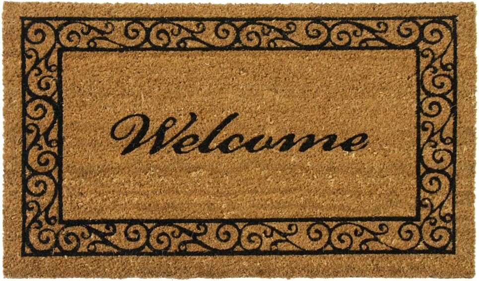 Rubber-Cal Estate Style Welcome Doormat Coco Coir Mats, 24 x 57-Inch