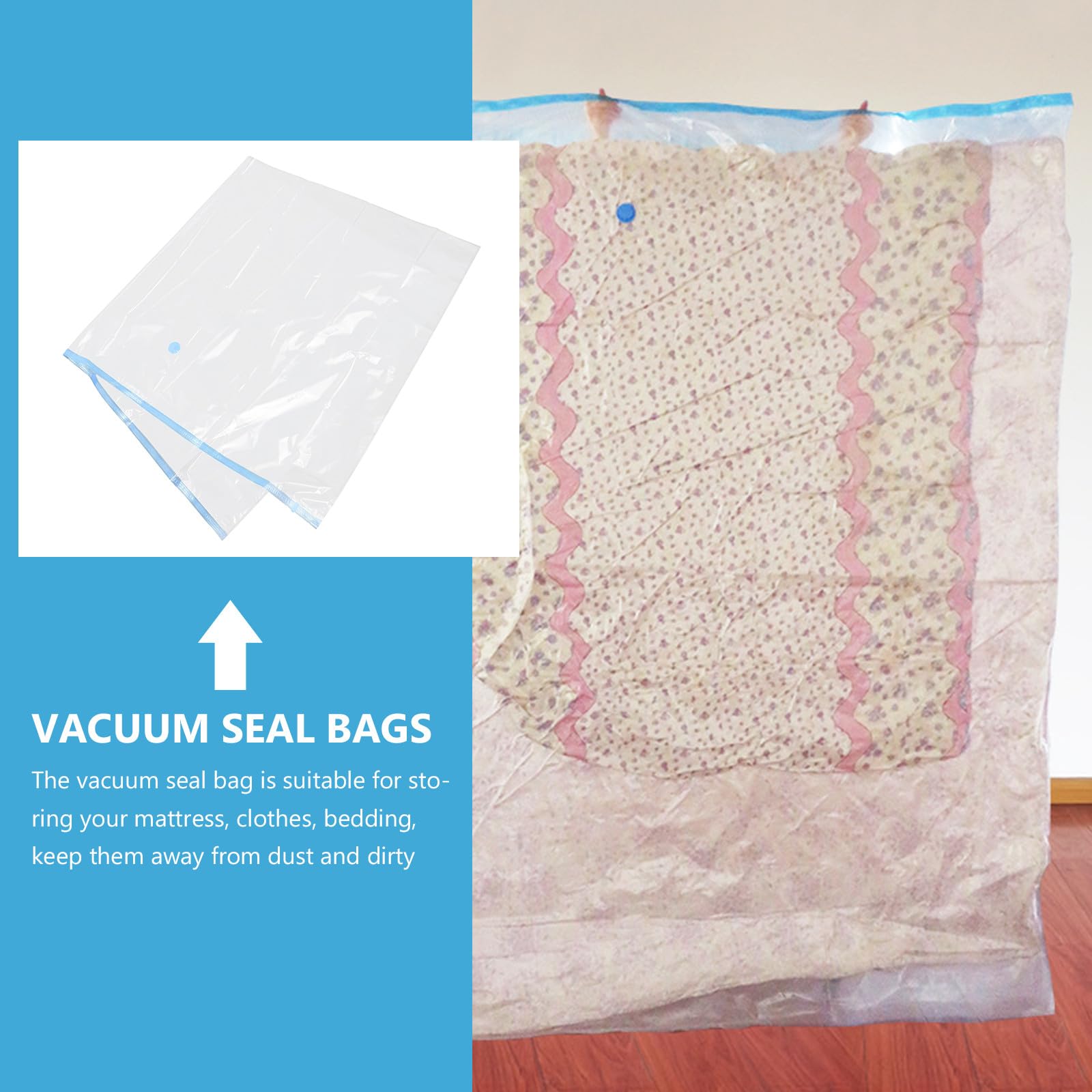 DECHOUS Sacco Sottovuoto per Materassi 230x120 Cm, Sacchetto Salvaspazio per Trapunte e Vestiti, Borsa Riutilizzabile per Conservazione e Organizzazione in Casa e Camera da Letto