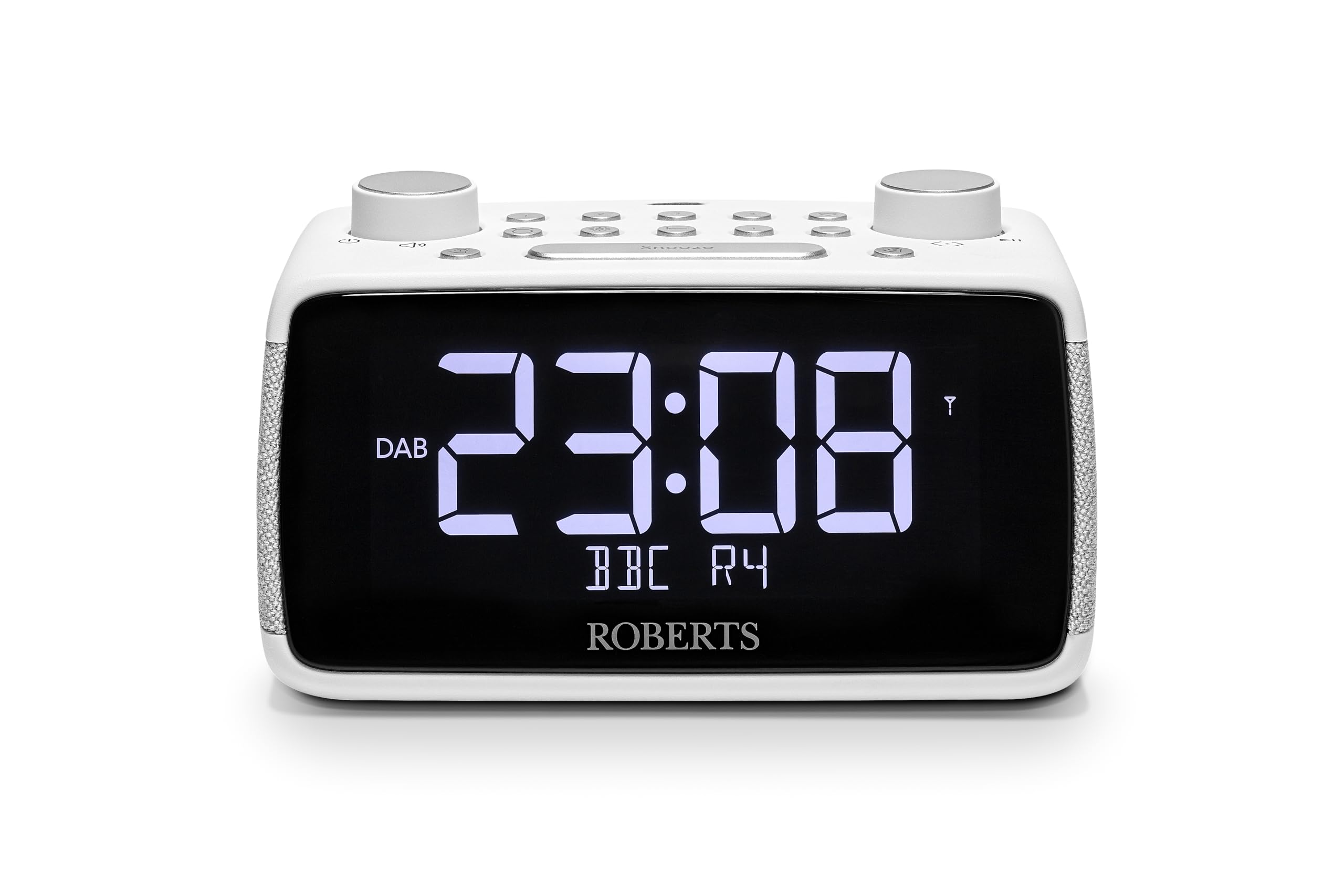 Roberts ORTUS4 FM/DAB/DAB+ Digital Radio with Bluetooth, Alarms and Over-Sized Display, White