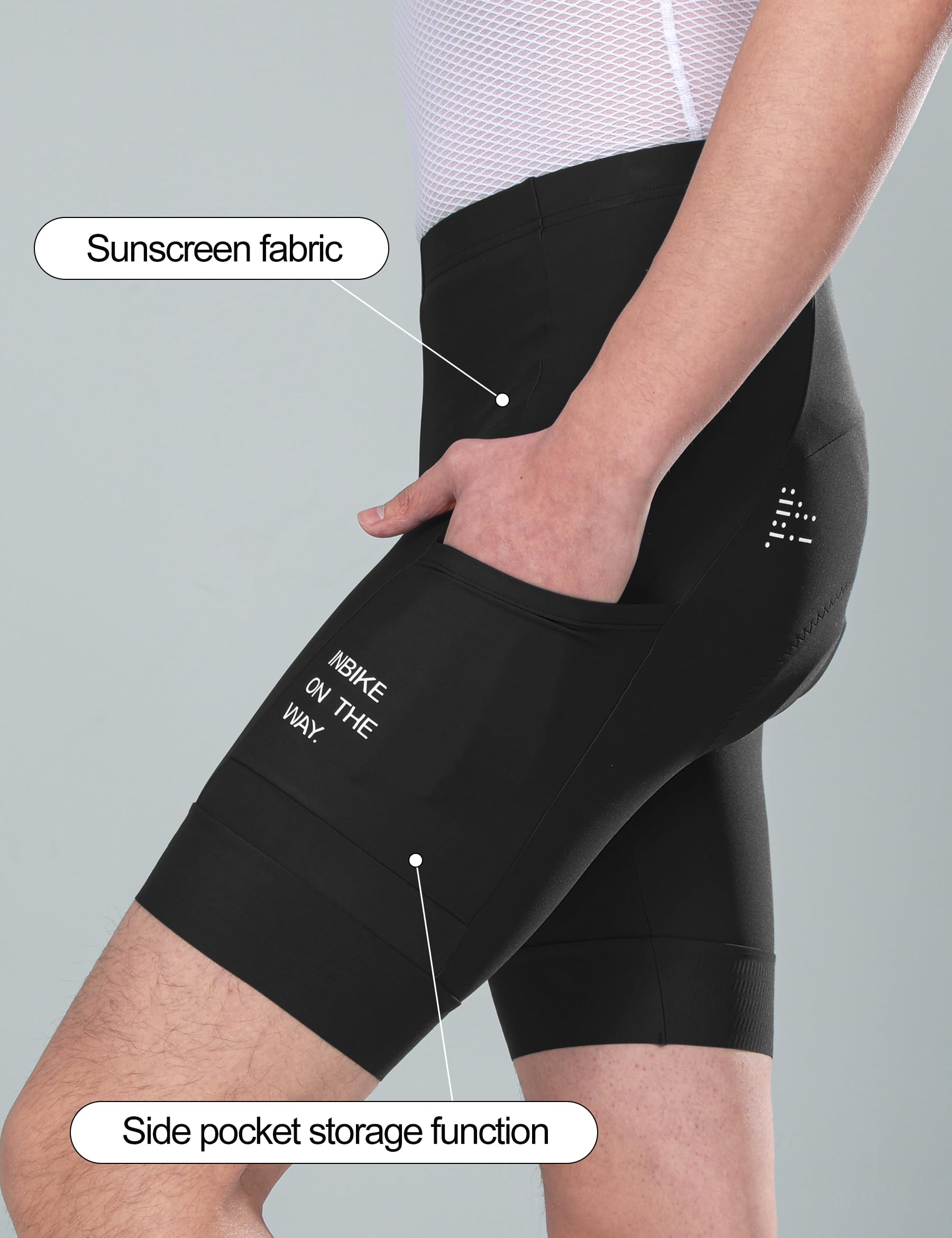 INBIKE Culotte Corto Ciclismo Hombre con Bolsillo Acolchado Verano Transpirable Elástico RK312