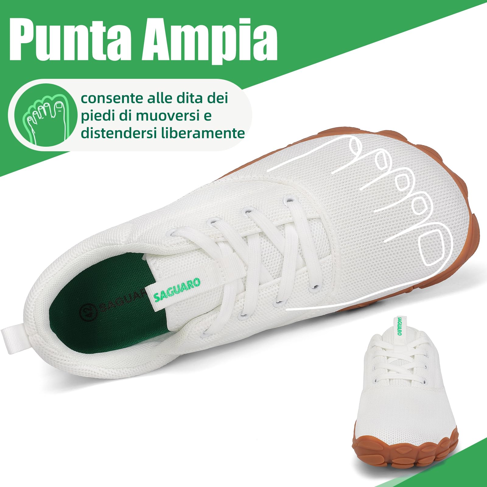 SAGUARO Unisex Scarpe Minimaliste Leggere e Antiscivolo Barefoot Shoes, Taglie 36-48