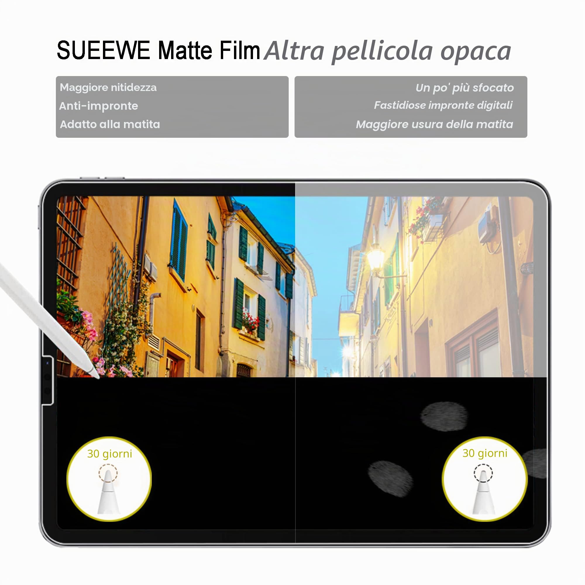 SUEEWE 2 Pellicole Effetto Carta Per IPad 11” (2025) E IPad 10” – PET Opaco, Antiriflesso, Sensazione Carta Kent