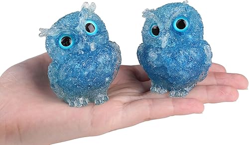 Miniatura 3 de Estatua de búho de aguamarina de 2.4 pulgadas, cristal curativo natural, figura de animal de búho, escultura de bolsillo, piedra preciosa de energía