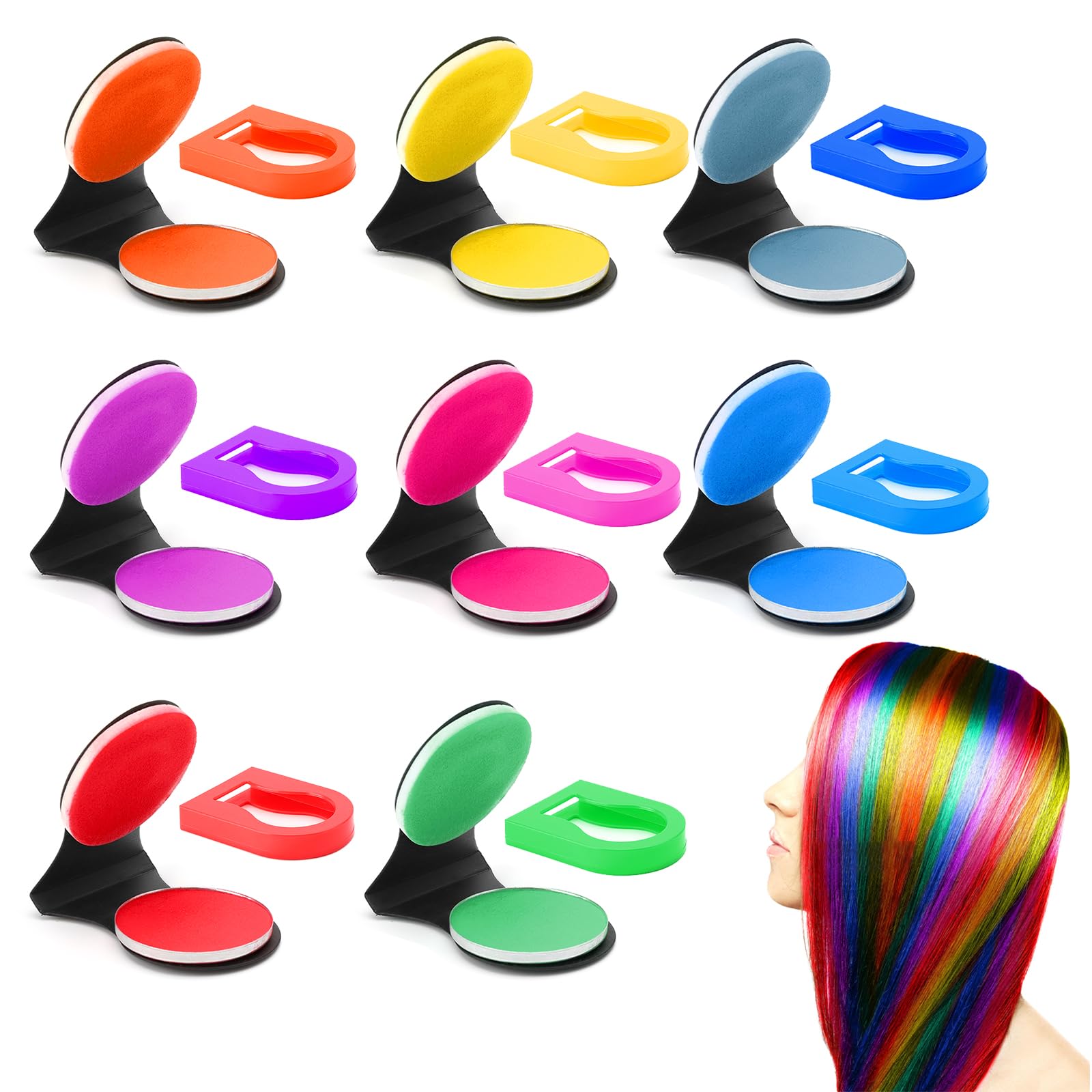 TNSLAND 8 Couleurs pour Cheveux Lavables, Craie pour Cheveux pour les Filles, Colore Capelli Temporaneo, Capelli Colorati Bambina, Couleur pour Cheveux pour le Bricolage fête Anniversaire Halloween