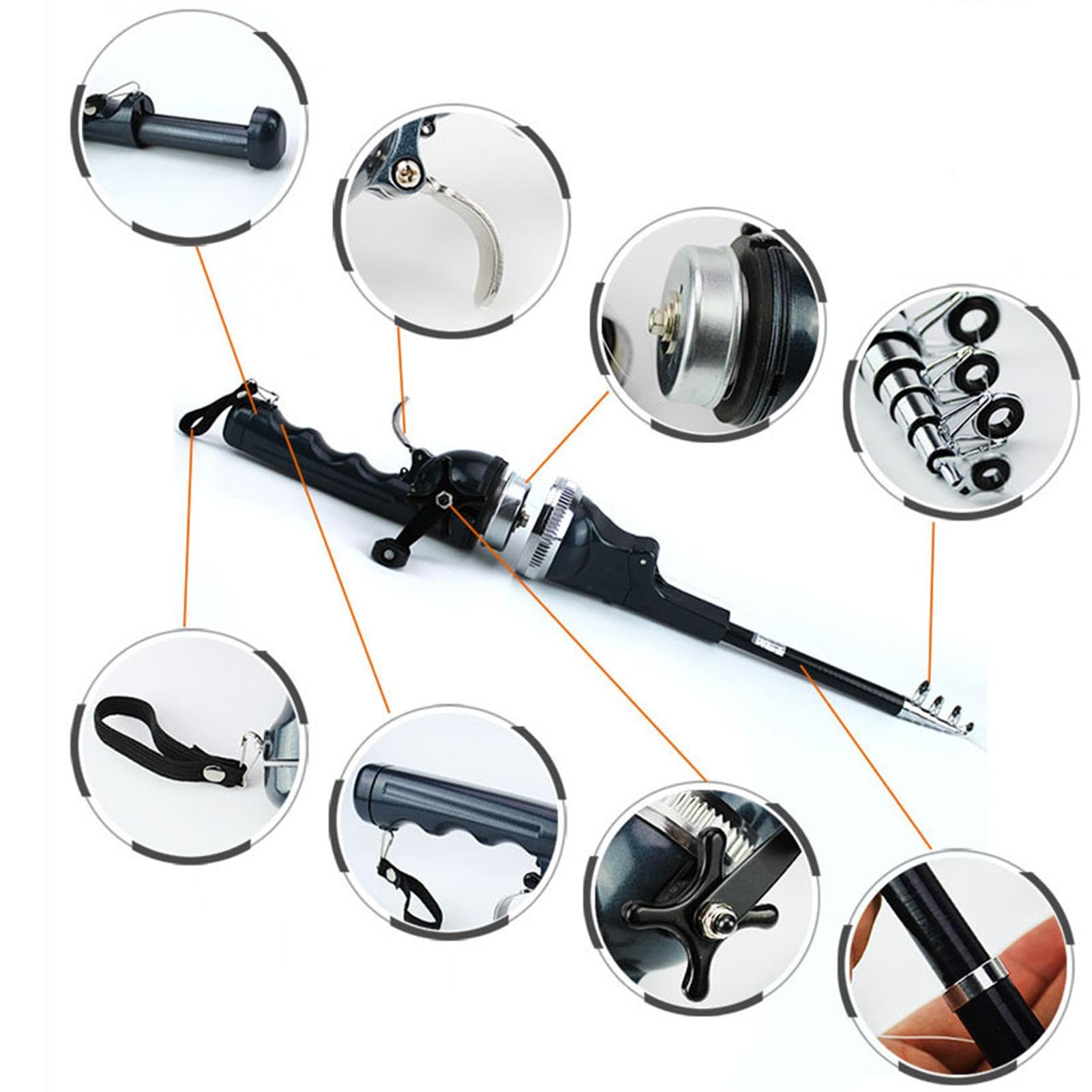 Canne à Pêche Portable En Fibre De Verre Avec Pointe Légèrement De Rechange