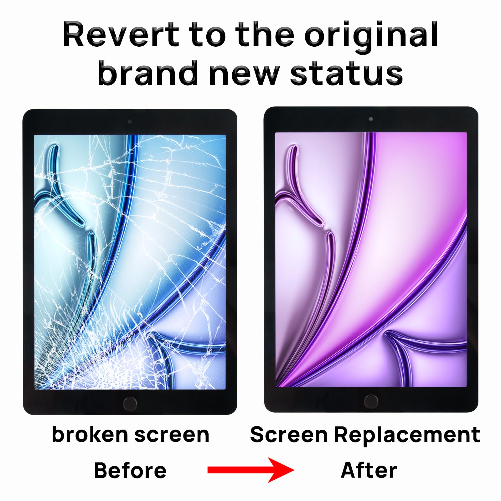 Vetro touch di ricambio per iPad 6 (6° generazione) A1893 A1954, ricambio per vetro touch di 6° generazione 9,7'' 2018, kit di riparazione completo con tasto Home