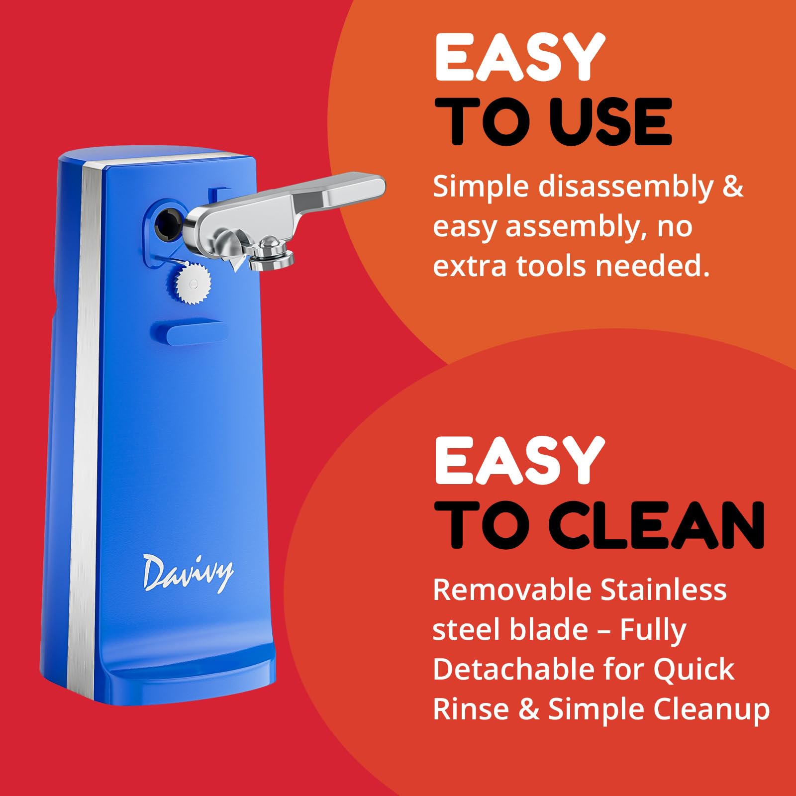 Davivy Apriscatole elettrico (blu)