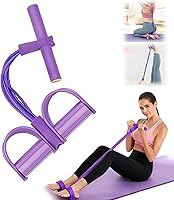 Bande de Résistance Musculation 6 Tubes avec Pédale – Élastique Sport Maison Fitness, Extenseur Élastique avec Poignées...
