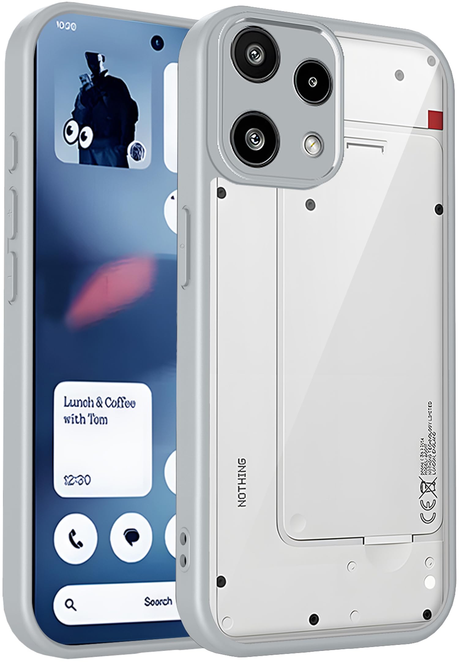 Kapa Hawkeye Clear Slim Tough Back Cover for Nothing Phone 3A LITE | Camera Lens Protector Anti Yellow Shockproof Clear Hybrid Case Cover (Grey Sides)-image-31