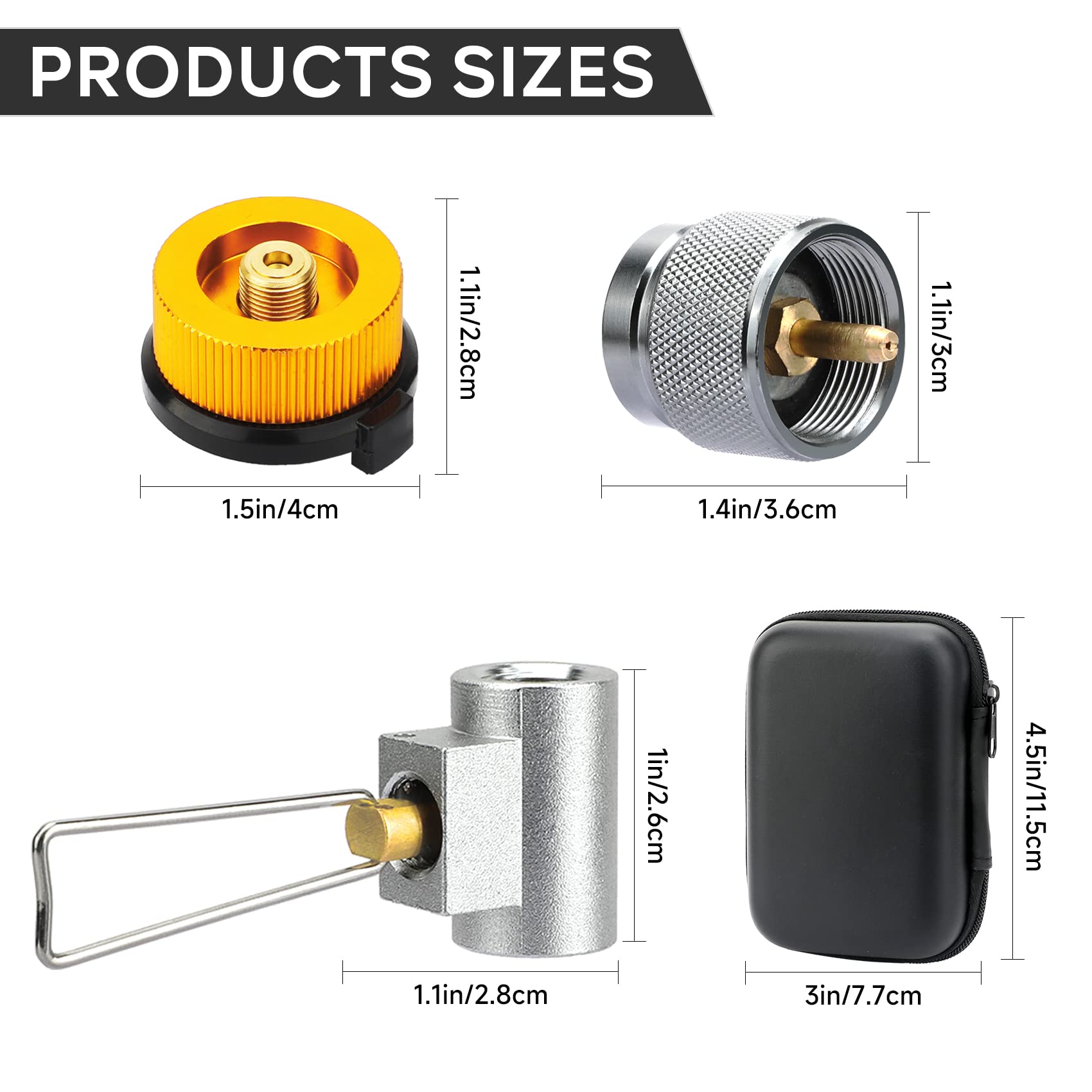 SAN LIKE Lot de 3 adaptateurs de gaz pour réchaud de camping, propane, isobutane, butane, butane, adaptateur de gaz propane vers butane