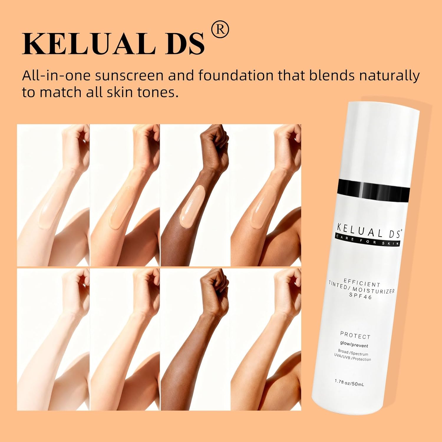 Anti-Aging Tinted Face Moisturizer & Sheer Face Sunscreen SPF 46, Hydrating Skin Care & Sunscreen Moisturizer,1.7OZ/50ML - Image 6