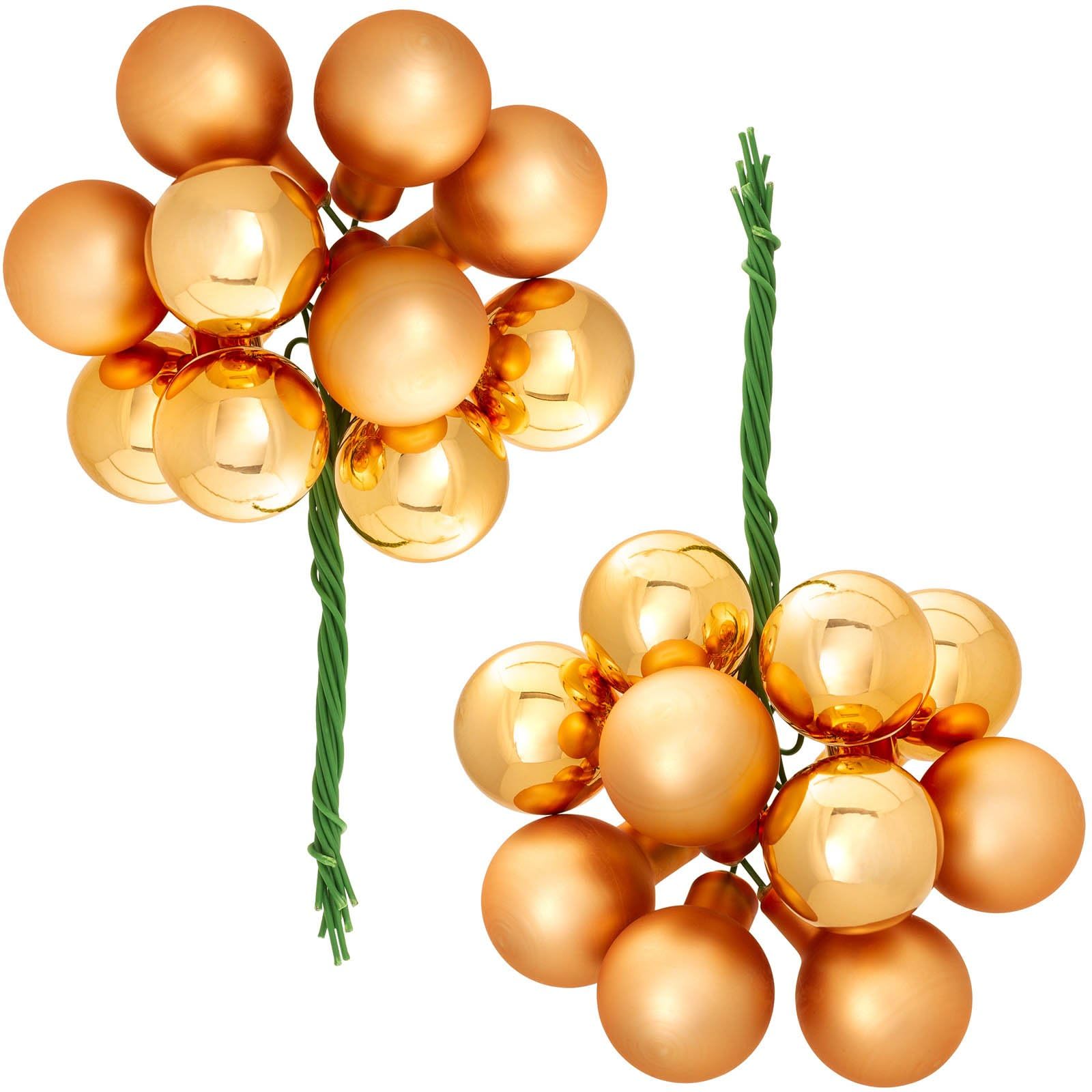 WeRChristmas Glass Berry Cluster Bauble Set, 5 pack