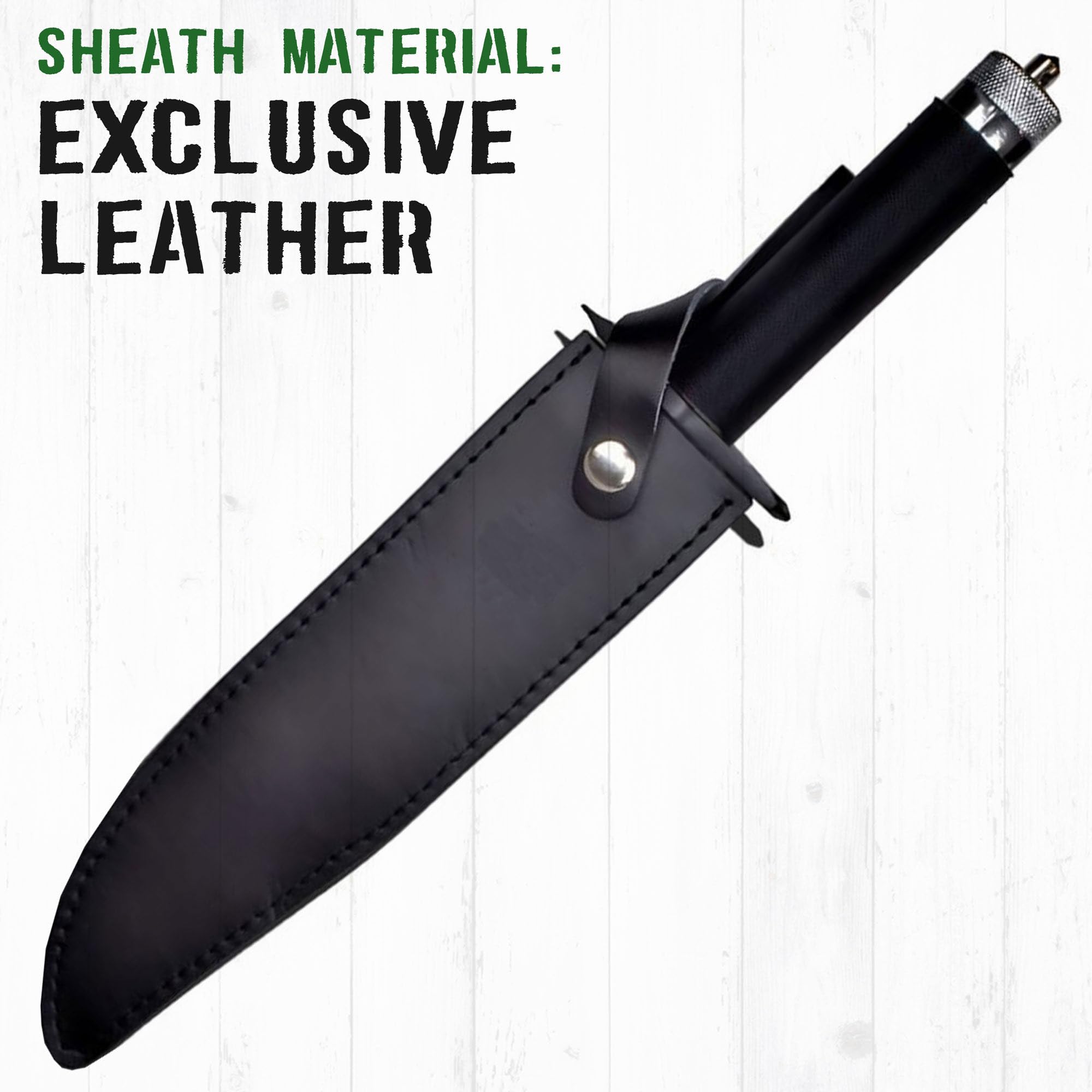 Swords and more Rambo First Blood Part 2 Messer, Bowiemesser mit Lederscheide, 40,5 cm, Edelstahl, Outdoor Messer, taktisches Messer & Survival Messer für Rambo-Fans