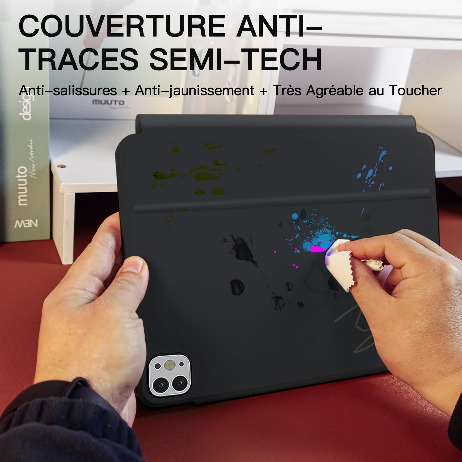 RAYMCRAFT Clavier pour iPad Air 11 Pouces (M4/M3/M2) & iPad Pro 11 Pouces (1re/2e/3e/4e Gén), Magic Keyboard pour iPad Air 5e/4e, Rétroéclairage 11 Couleurs, Smart Trackpad, Boucle pour Stylet, Noir