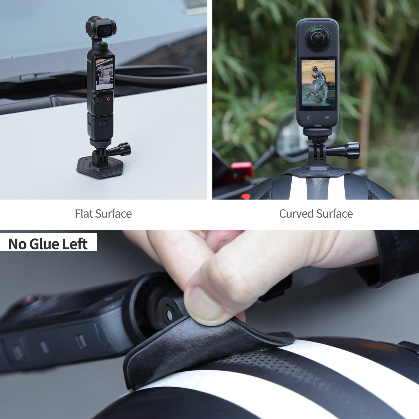 Support Adhésif Pour Voiture Honbobo Compatible DJI Osmo 360 – Base Fixe En Silicone Solide, Charge Verticale, Antidérapant Et Facile à Nettoyer