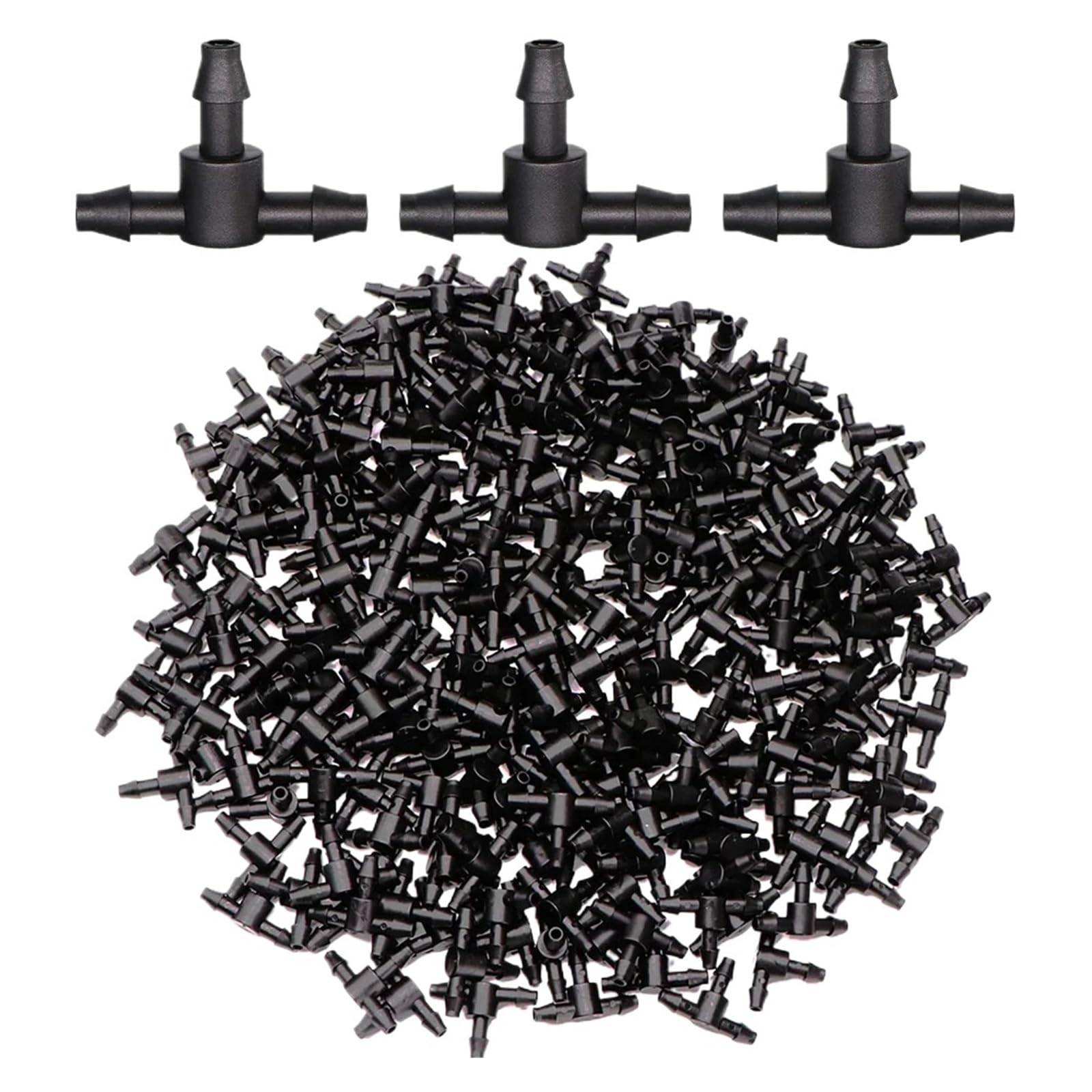10-1000 pezzi Connettore for irrigazione a goccia da giardino for tubi da 1/4'' Accessori for tubi flessibili Giunti a T con spina a croce Adattatori for spine inglesi(A,1000PCS)