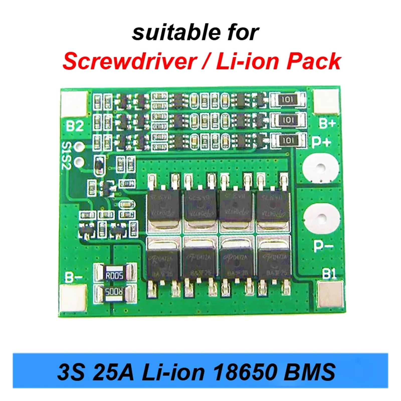 Zarząd BMS, 3S 25A do śrubokręta Li- 18650 BMS PCM tablica zabezpieczająca baterię BMS PCM z balansem do modułu akumulatora litowo-jonowego, Rada Ochrony BMS(20PCS)