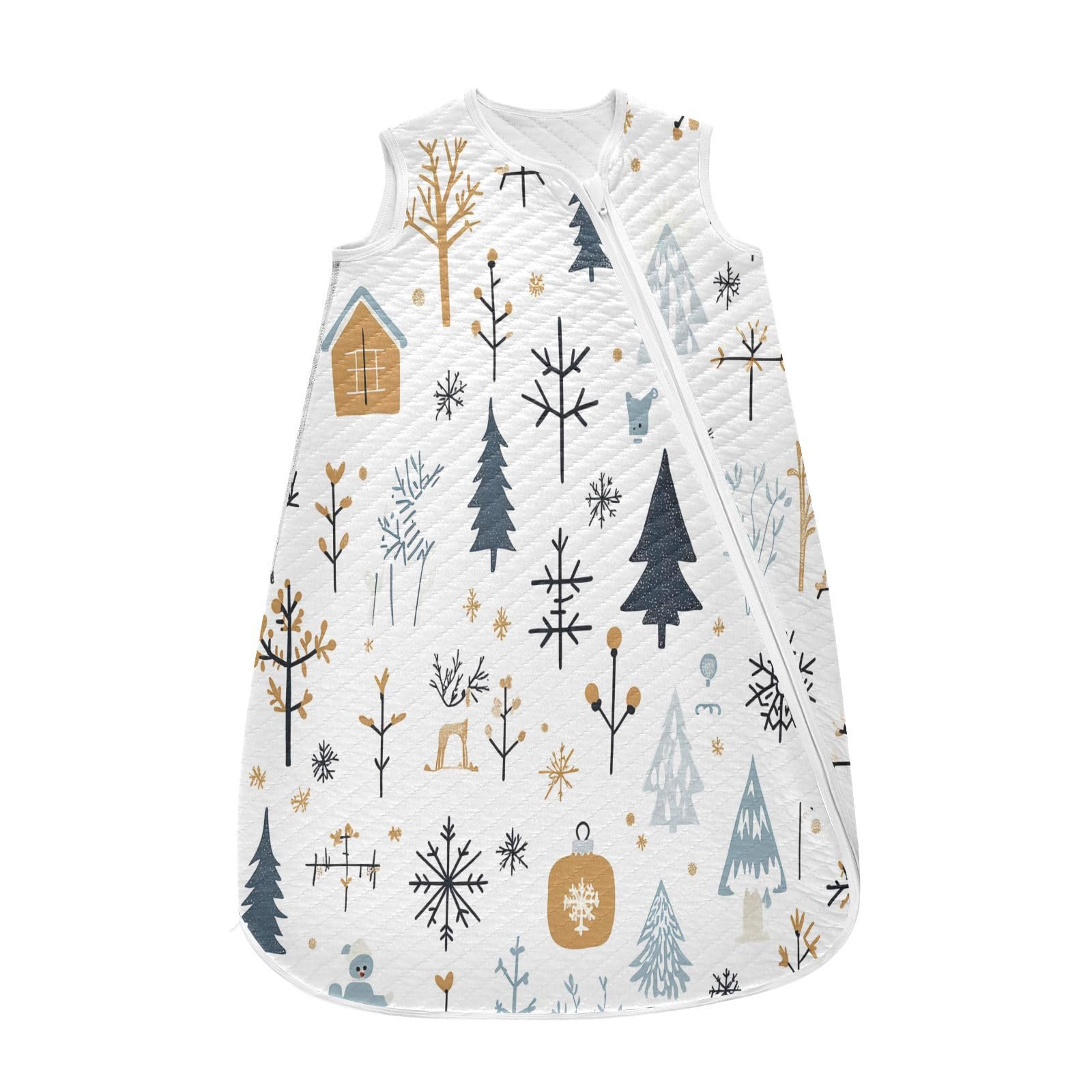 Kigai Christmas Tree Snowflake Baby Sleep Sack Wearable Blanket Sleeping Bag 2-Way Zipper Soft Swaddle Transition Sack