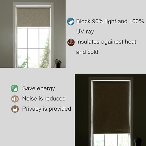 Miniatura 5 de PASSENGER PIGEON Persianas enrollables opacas, de alta calidad, sin cables, con protección UV, 74 pulgadas de ancho x 84 pulgadas de largo, color