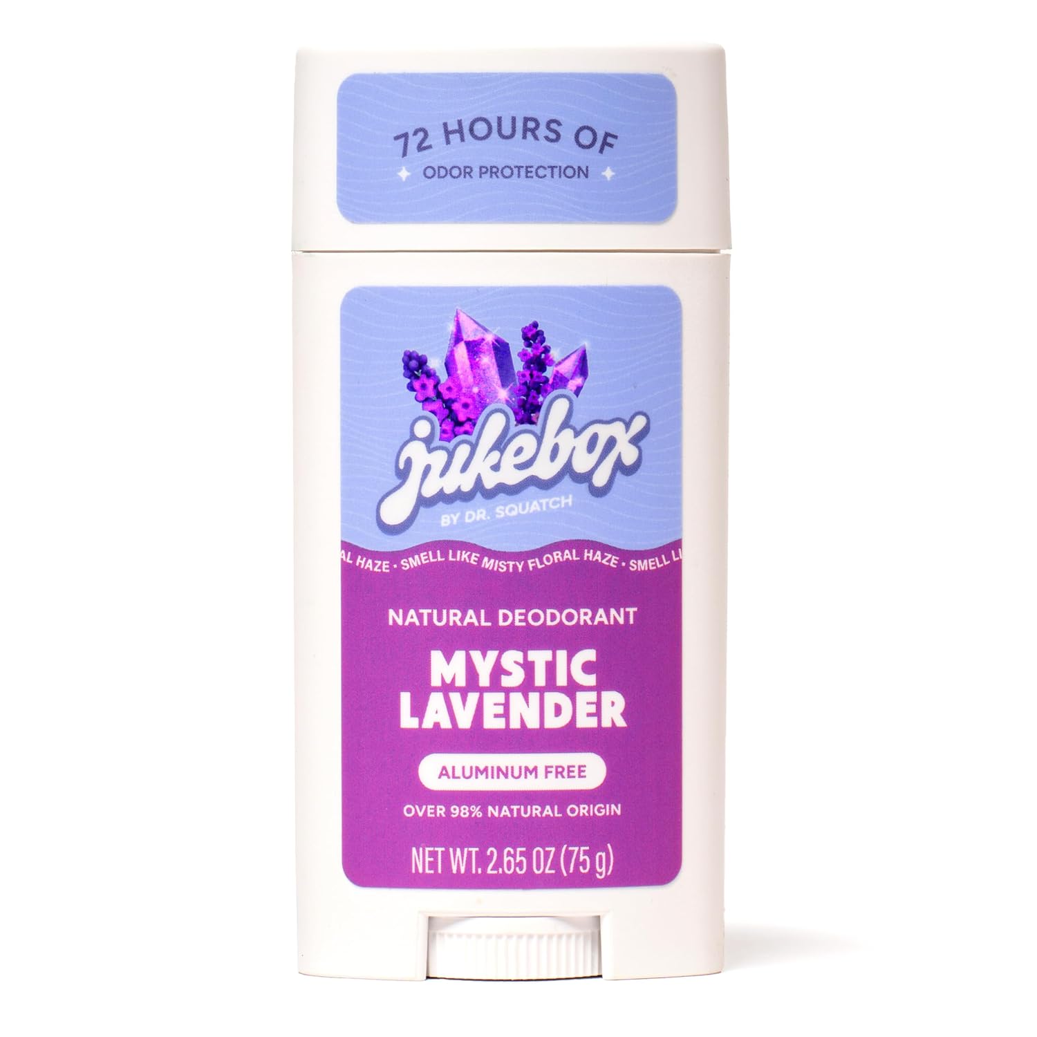 Jukebox Natural Women’s Deodorant – Aluminum Free, 72 Hour Odor Protection – Made with Arrowroot, Charcoal & Postbiotics – Mystic Lavender, 2.65 oz (3-Pack)