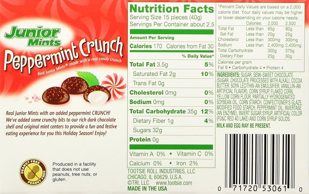 Junior Mints, Peppermint Crunch, Christmas box 3.5 Oz (Pack of 12)
